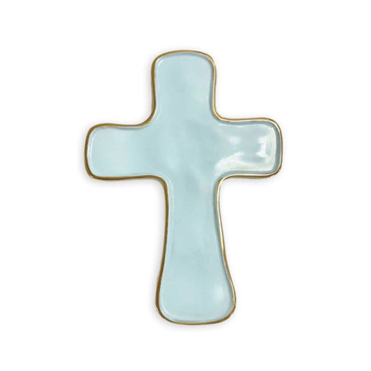 Athens cross ornament in sky blue