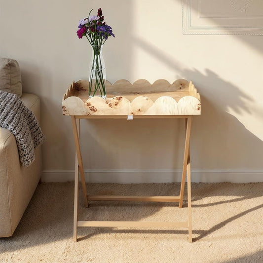 Burled Wood Folding Table