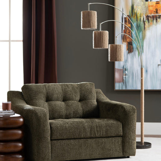 Farrah Floor Lamp styled in a living room