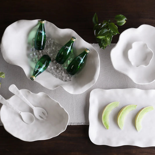 Cloud-Textured Serving Servers, Set of 2