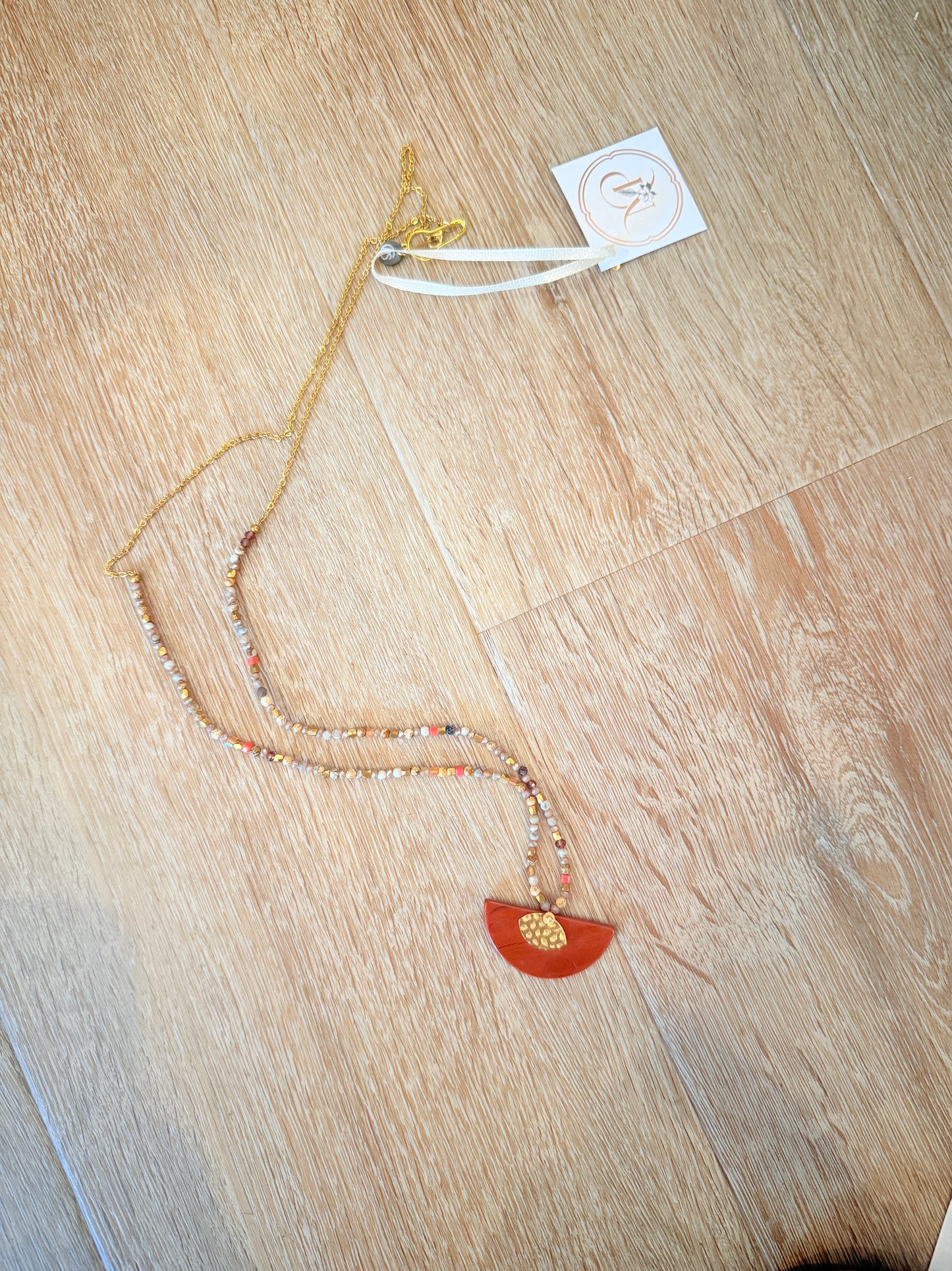 Orange Beaded Pendant