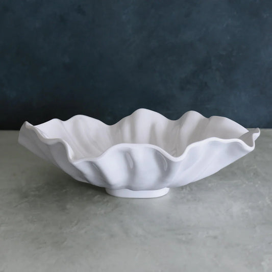 Bloom-Textured Large Serving Bowl