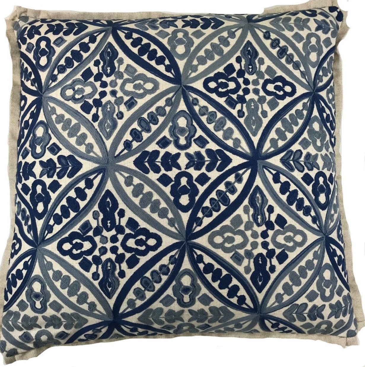 Blue Embroidered Pillows