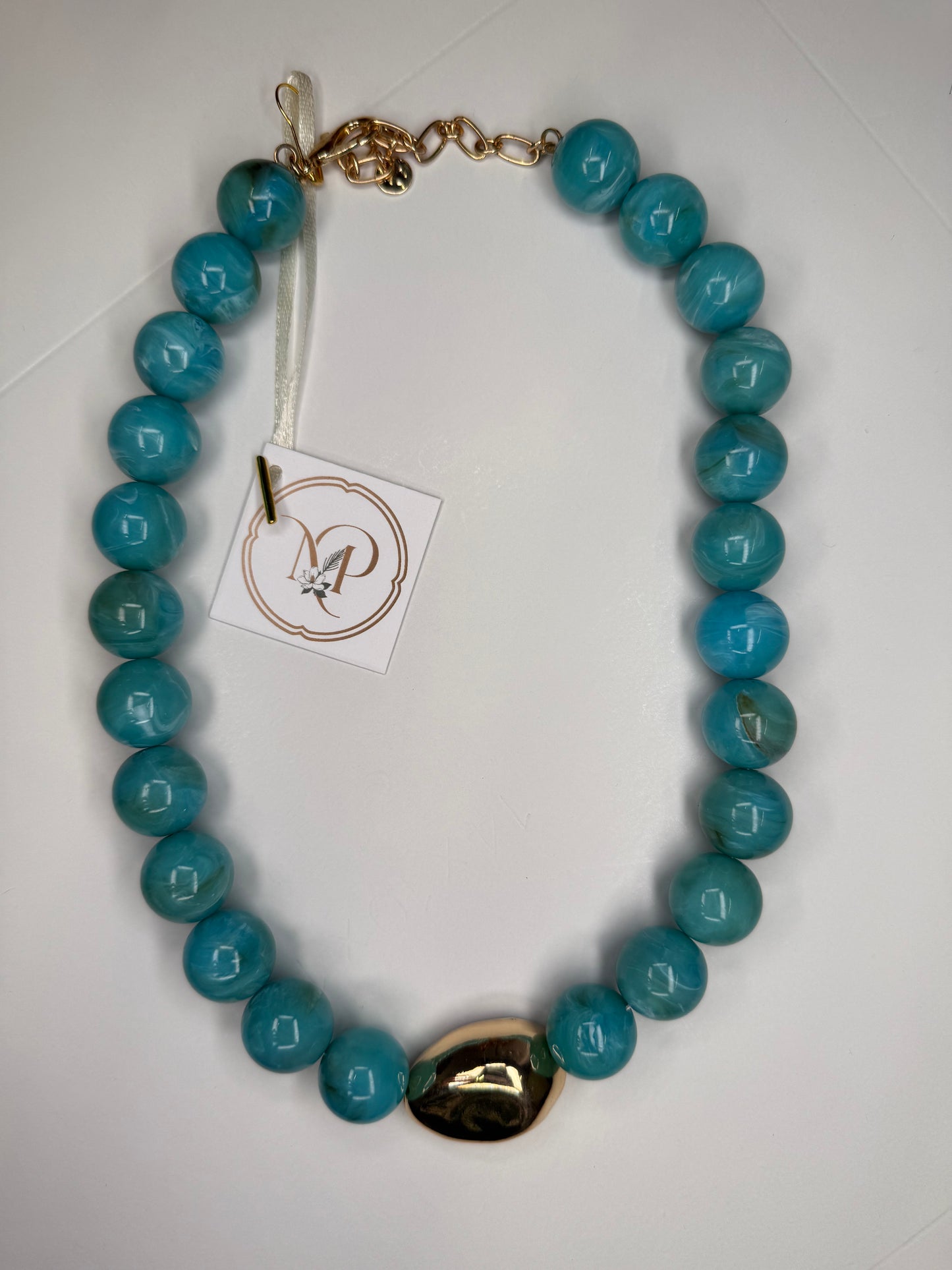 Turquoise & Gold Bead