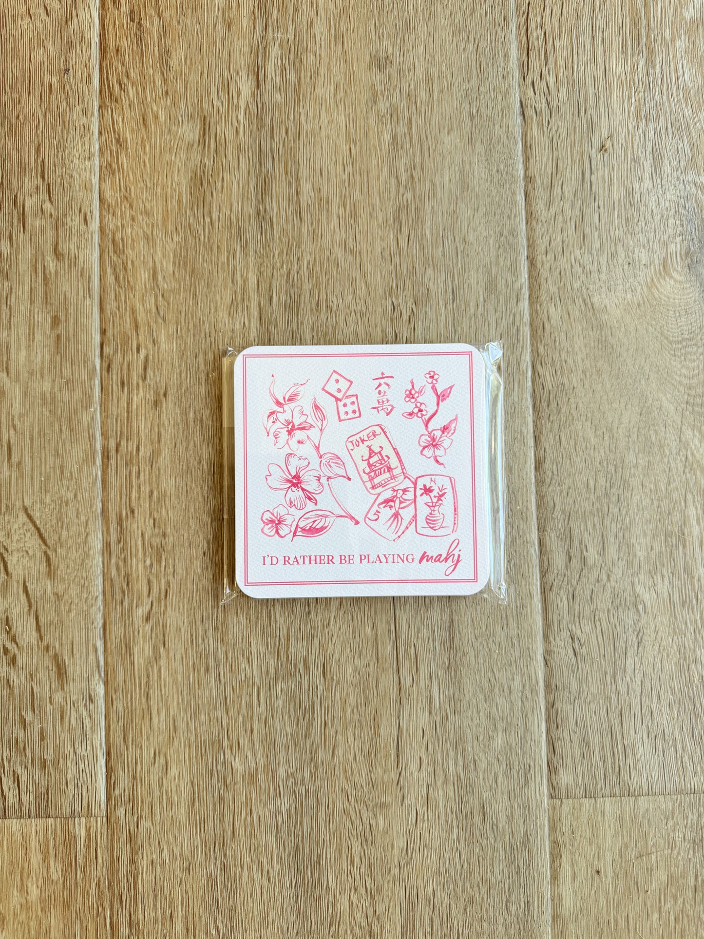 Mahjong Coaster-Pink
