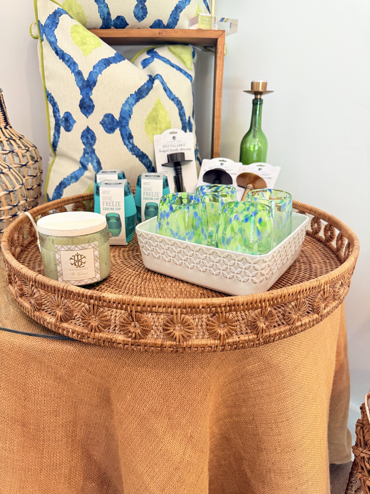 24 “ Rattan Gallery Tray