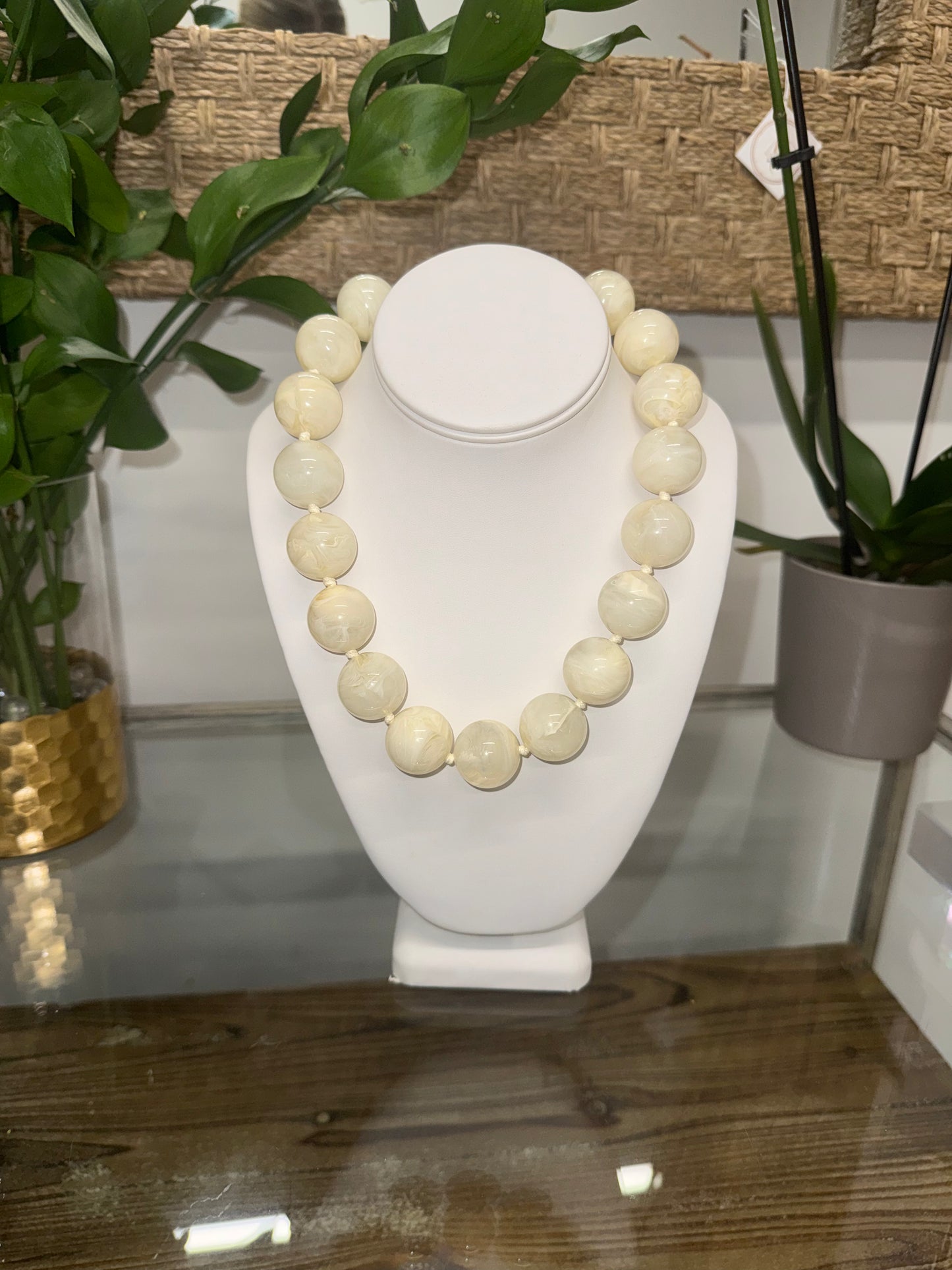 Knotted Bubble Bead Necklace