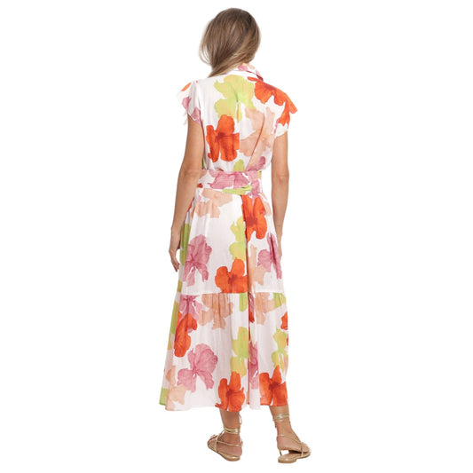 Ines floral midi dress, back view