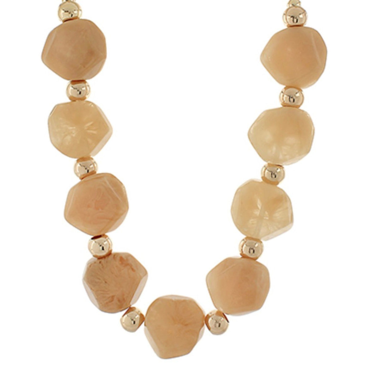 Irregularly Shaped Stone Bead Necklace in natural