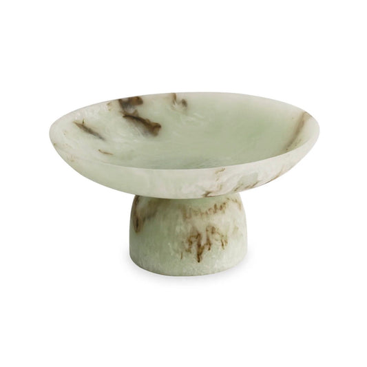 Jade swirl resin pedestal bowl, alternate view