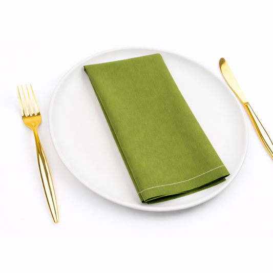 Luxury eco-friendly cotton dinner napkin, Olive