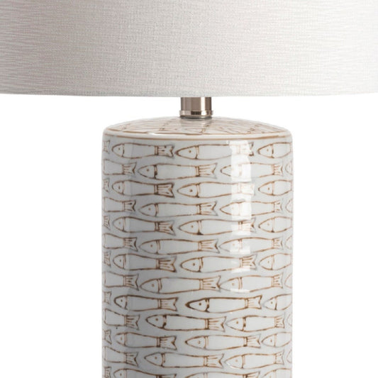 Morrison Table Lamp, fish pattern close-up