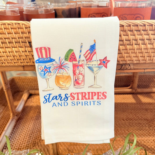 Patriotic Cocktails kitchen towel, alternate view