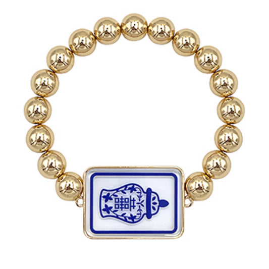Mahjong Printed Charm Bracelet