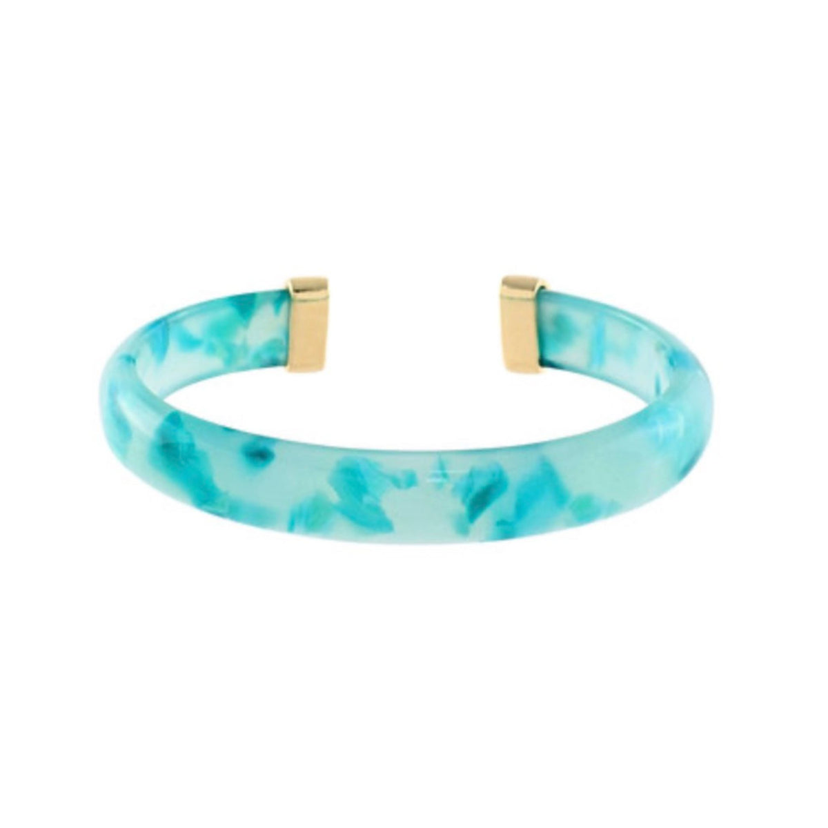 Resin Bangle bracelet in turquoise two-tone resin