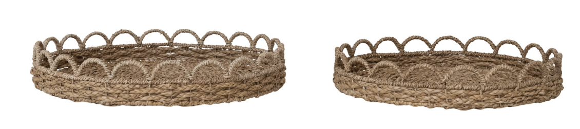 Seagrass Scalloped Trays