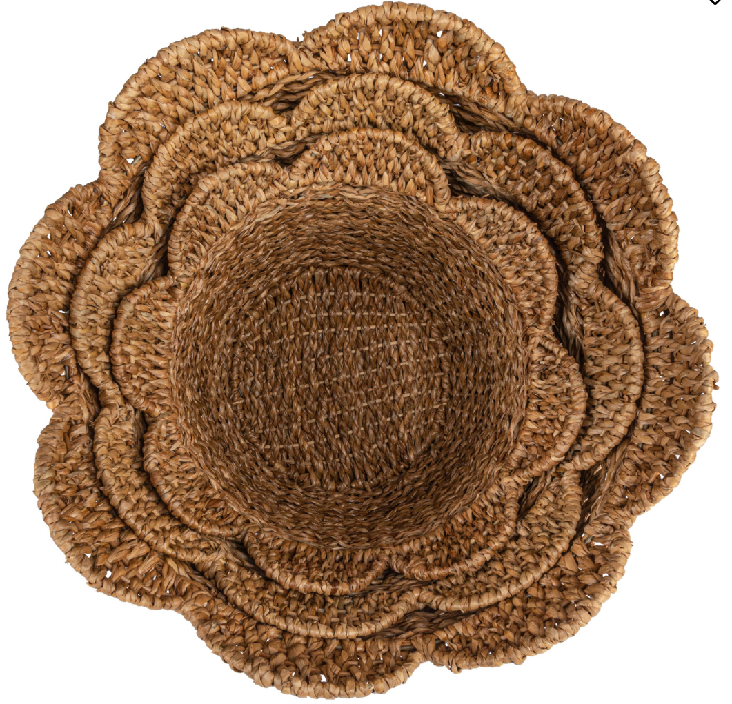 Rattan Round Tapered Braided Baskets