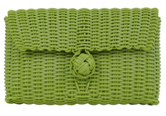 Handwoven Clutch with Beaded Stone Strap