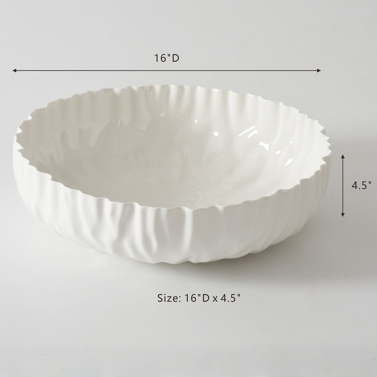 White Porcelain Serving Bowl, dimensions