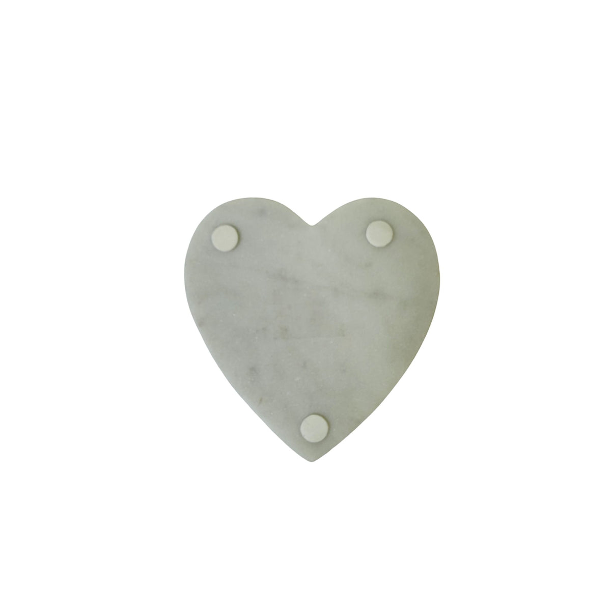 A heart-shaped marble dish with a gold-leafed interior, additional angle.