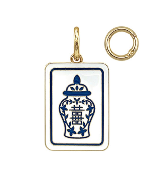 Mahjong ginger jar pendant charm