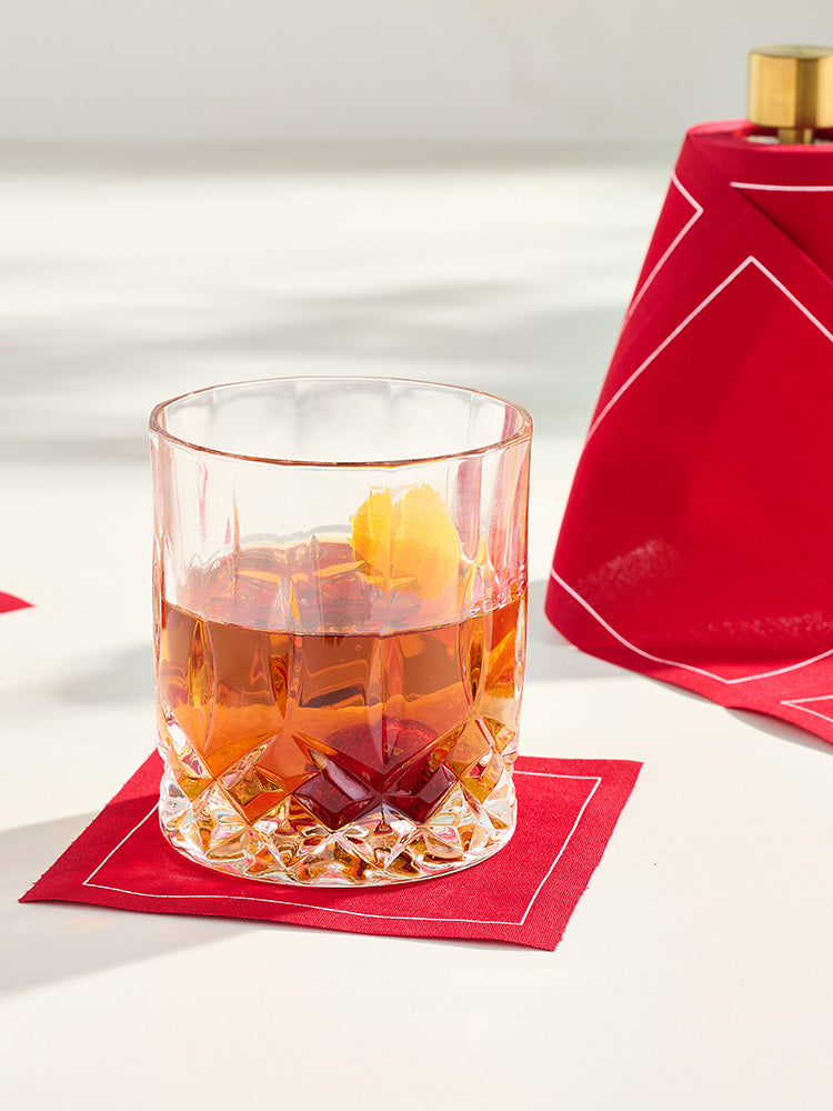 Luxury eco-friendly cotton cocktail napkins, styled lifestyle shot