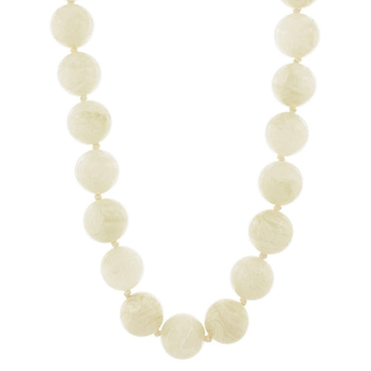 Marble Bubble Bead Necklace in cream, chunky marbled beads