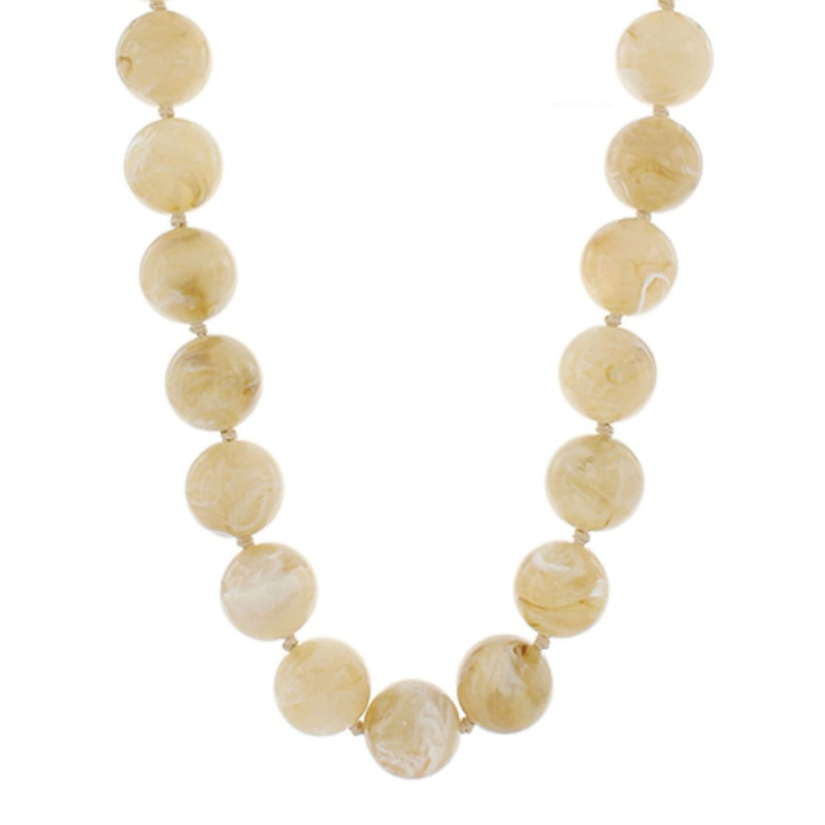Marble Bubble Bead Necklace in natural, chunky marbled beads