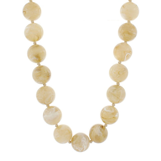 Marble Bubble Bead Necklace in natural, chunky marbled beads