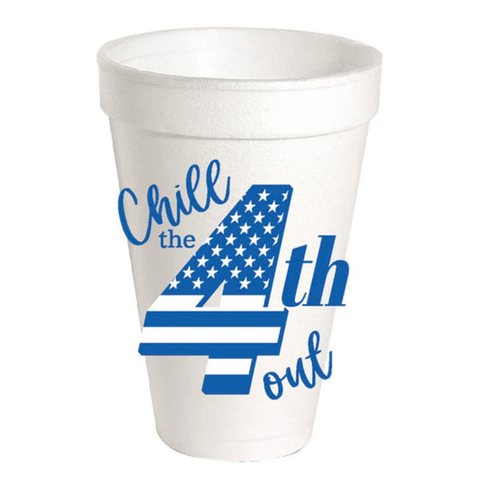Patriotic party cup set, "Chill the 4th Out" design