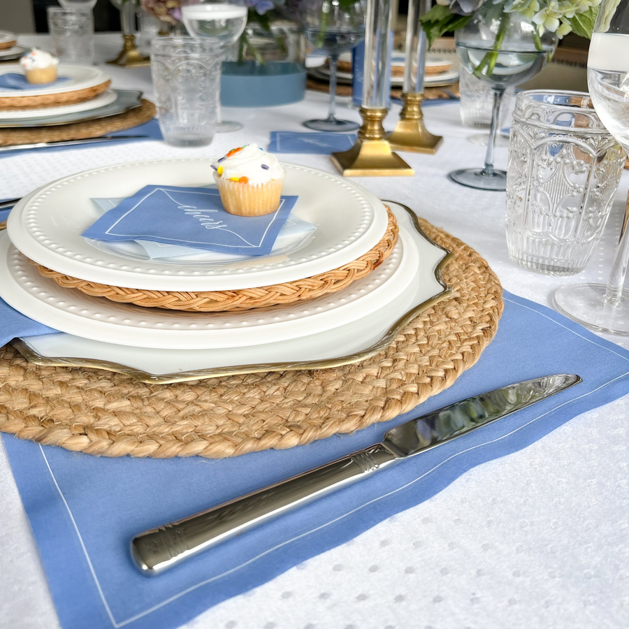 Luxury eco-friendly cotton placemat, roll packaging