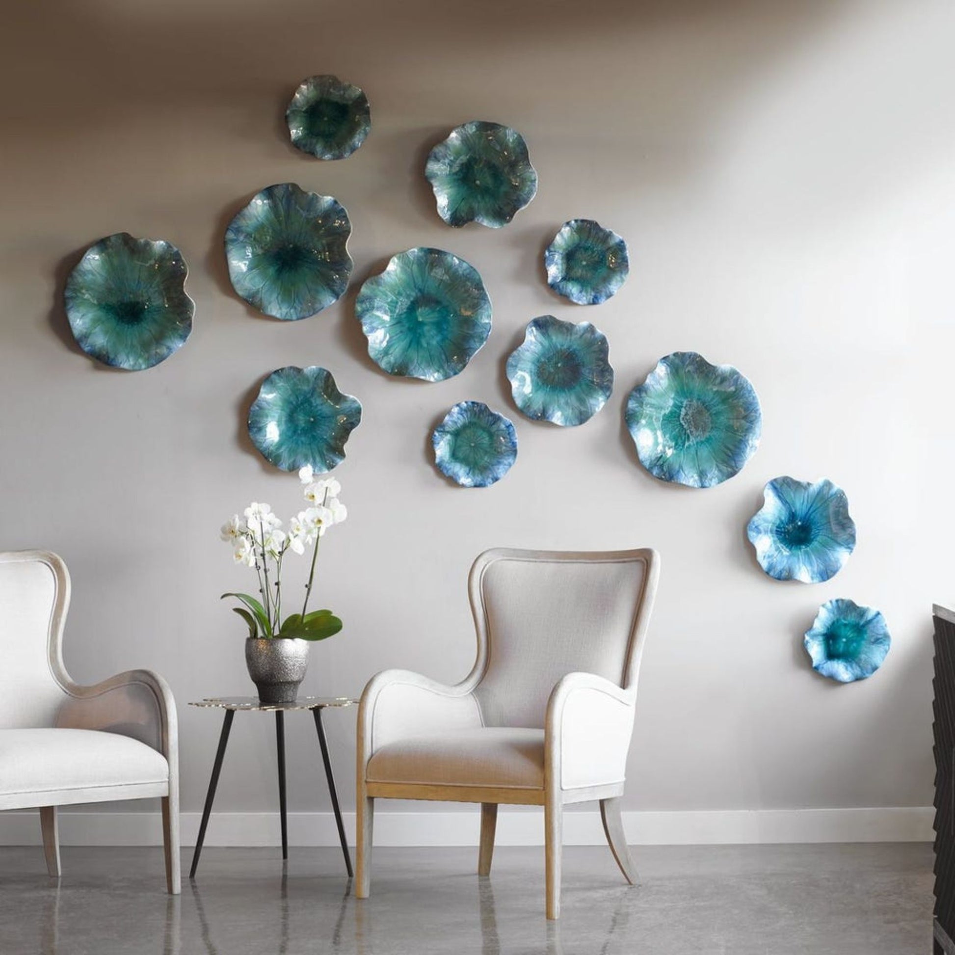 Abella Ceramic Wall Decor, alternate angle of full set