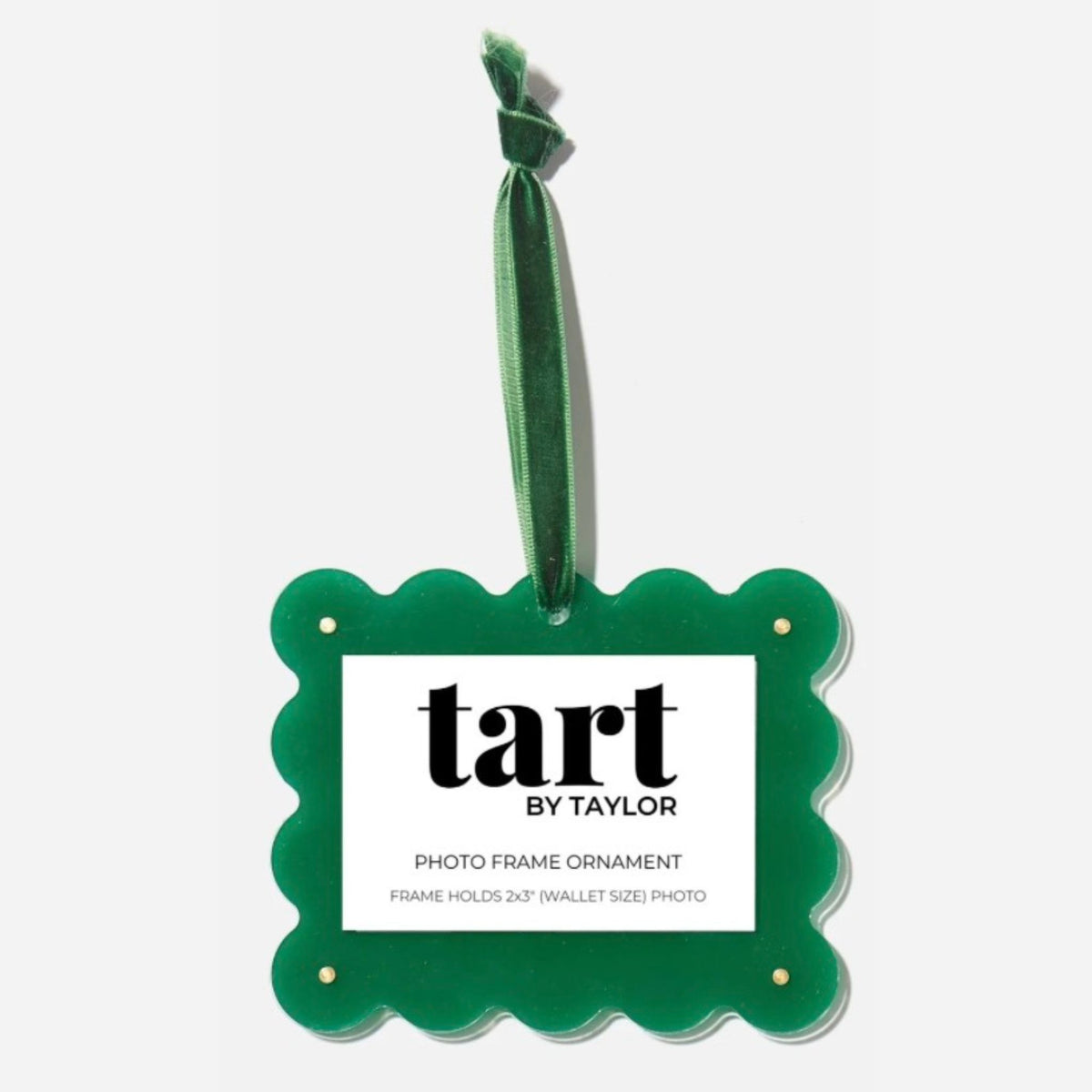 Acrylic scallop frame ornament, green