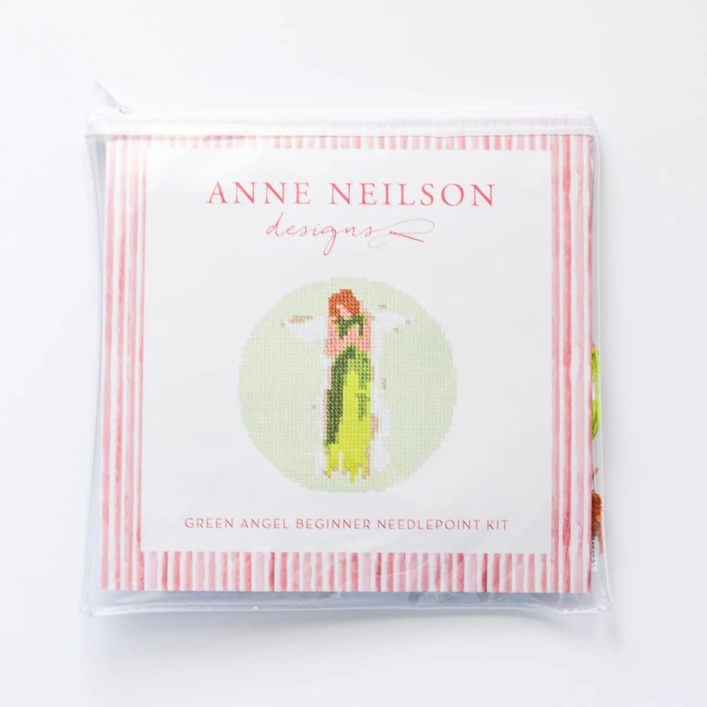 Green Angel Beginner Needlepoint Kit product shot.
