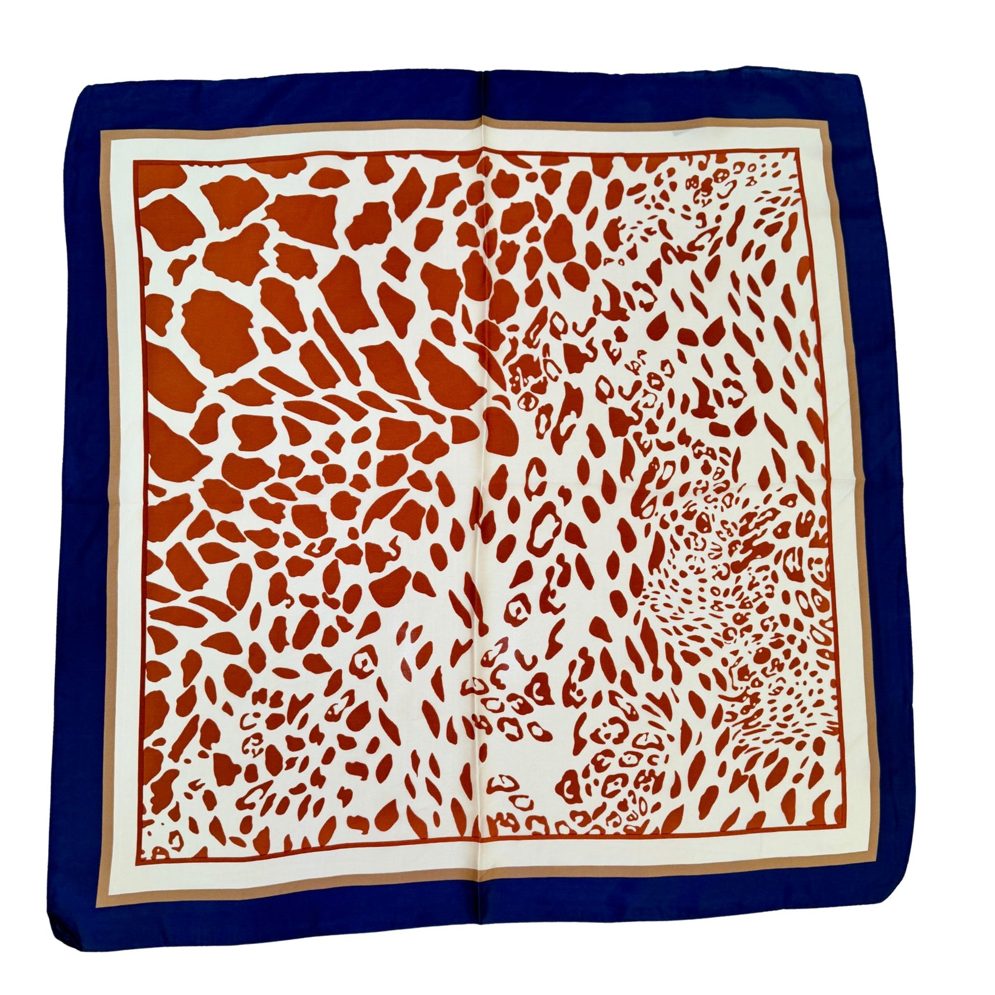 Animal Print Scarf with giraffe pattern, close-up detail