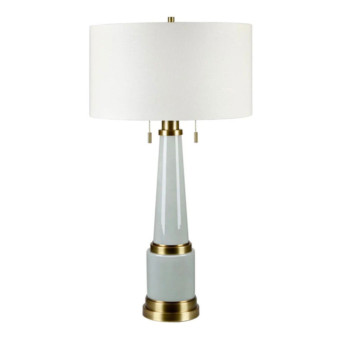 Astoria Glass Buffet Lamp with fabric drum shade