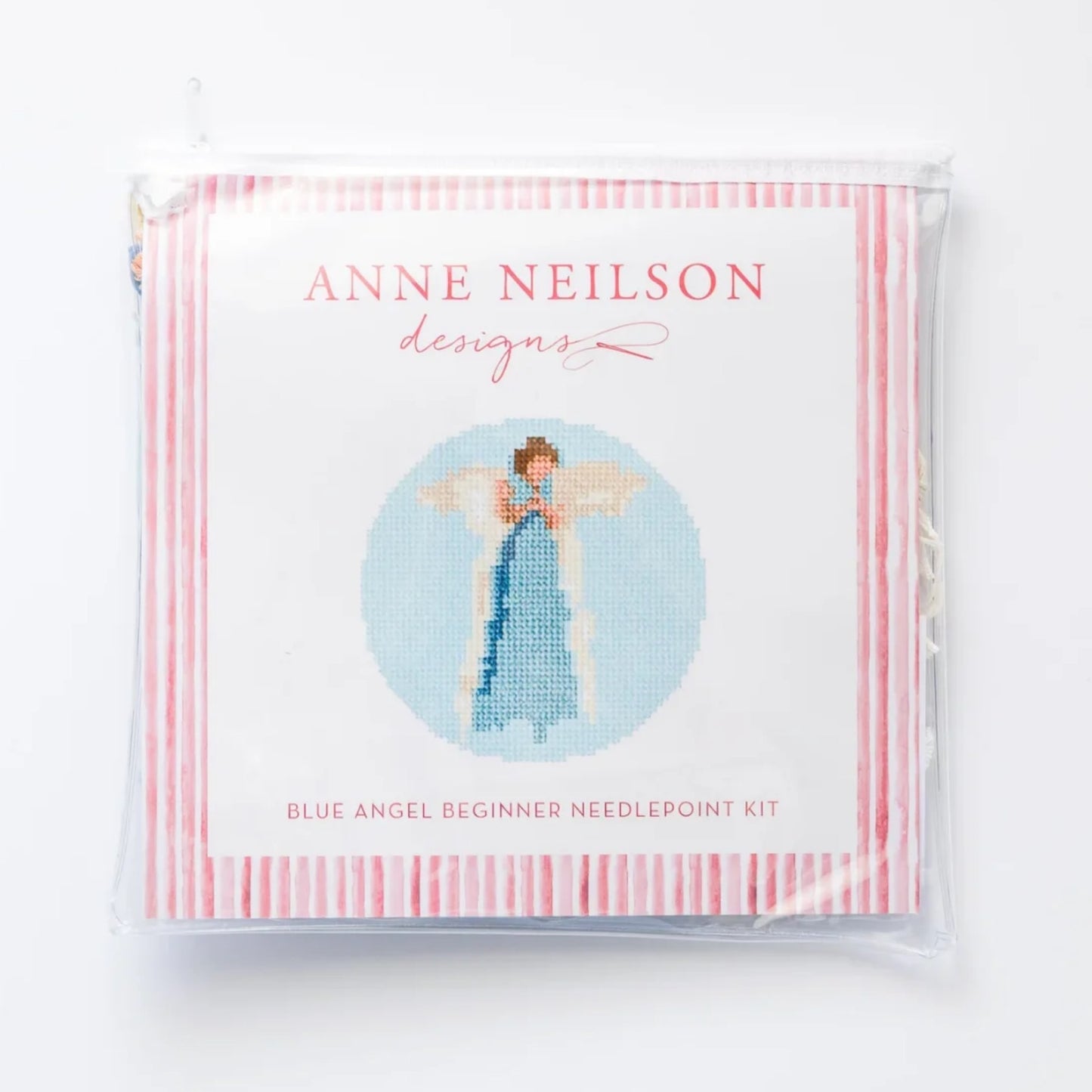 Blue Angel Beginner Needlepoint Kit featuring Anne Neilson's signature watercolor artwork.