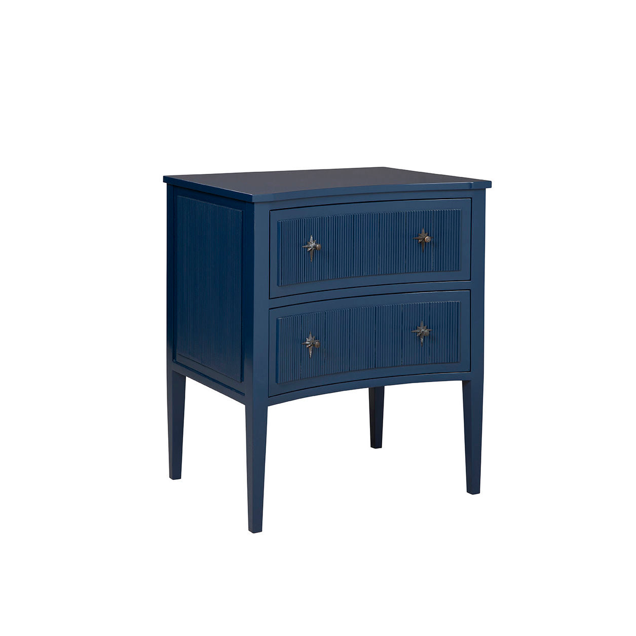 Blue Constellation Chest, drawer and brass pull detail