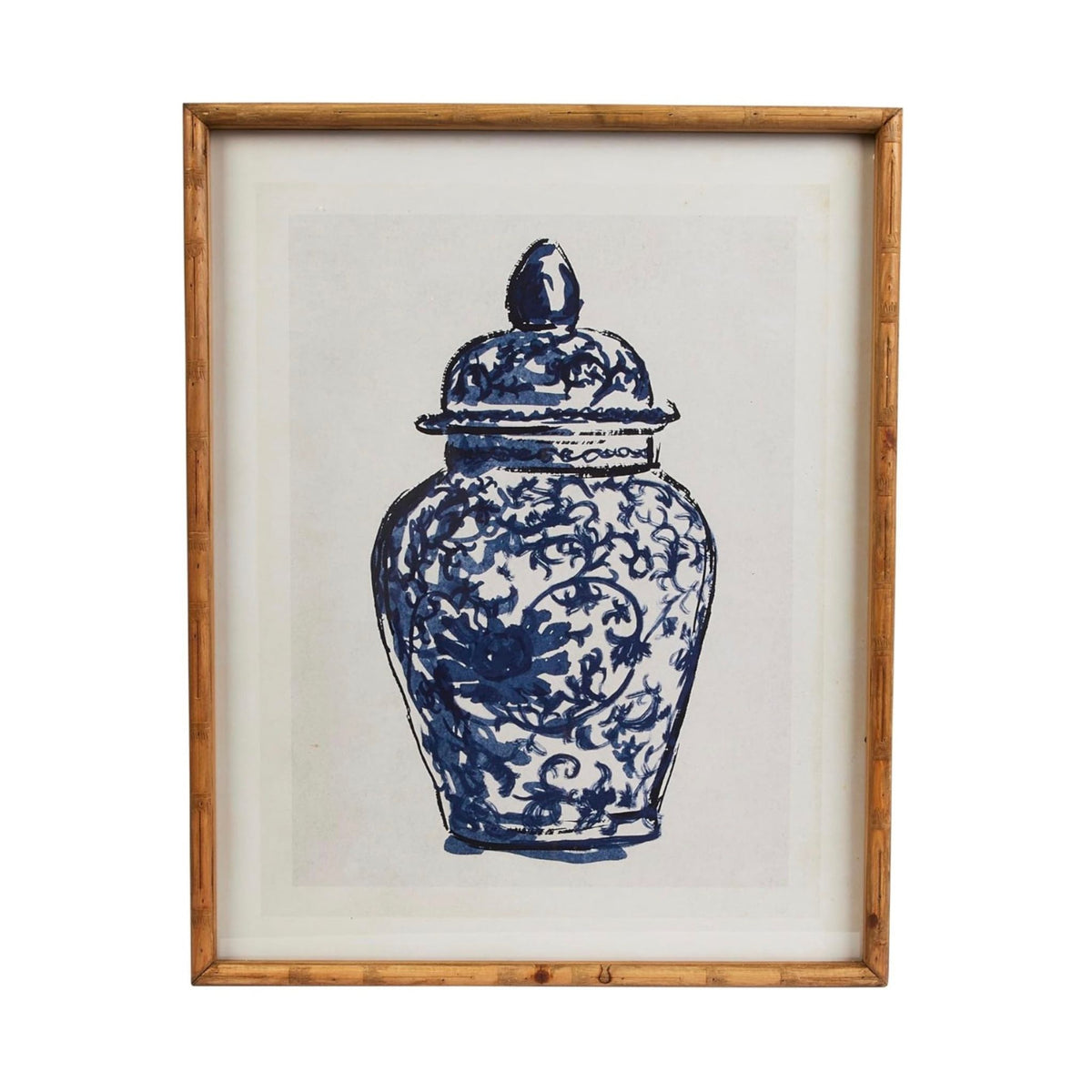 Blue & White Ginger Jar Framed Wall Art, second ginger jar illustration