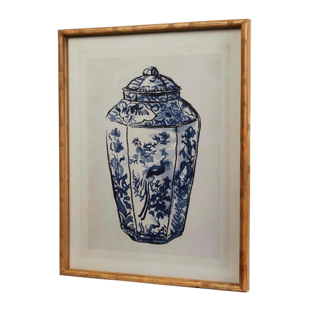 Blue & White Ginger Jar Framed Wall Art, alternate ginger jar illustration