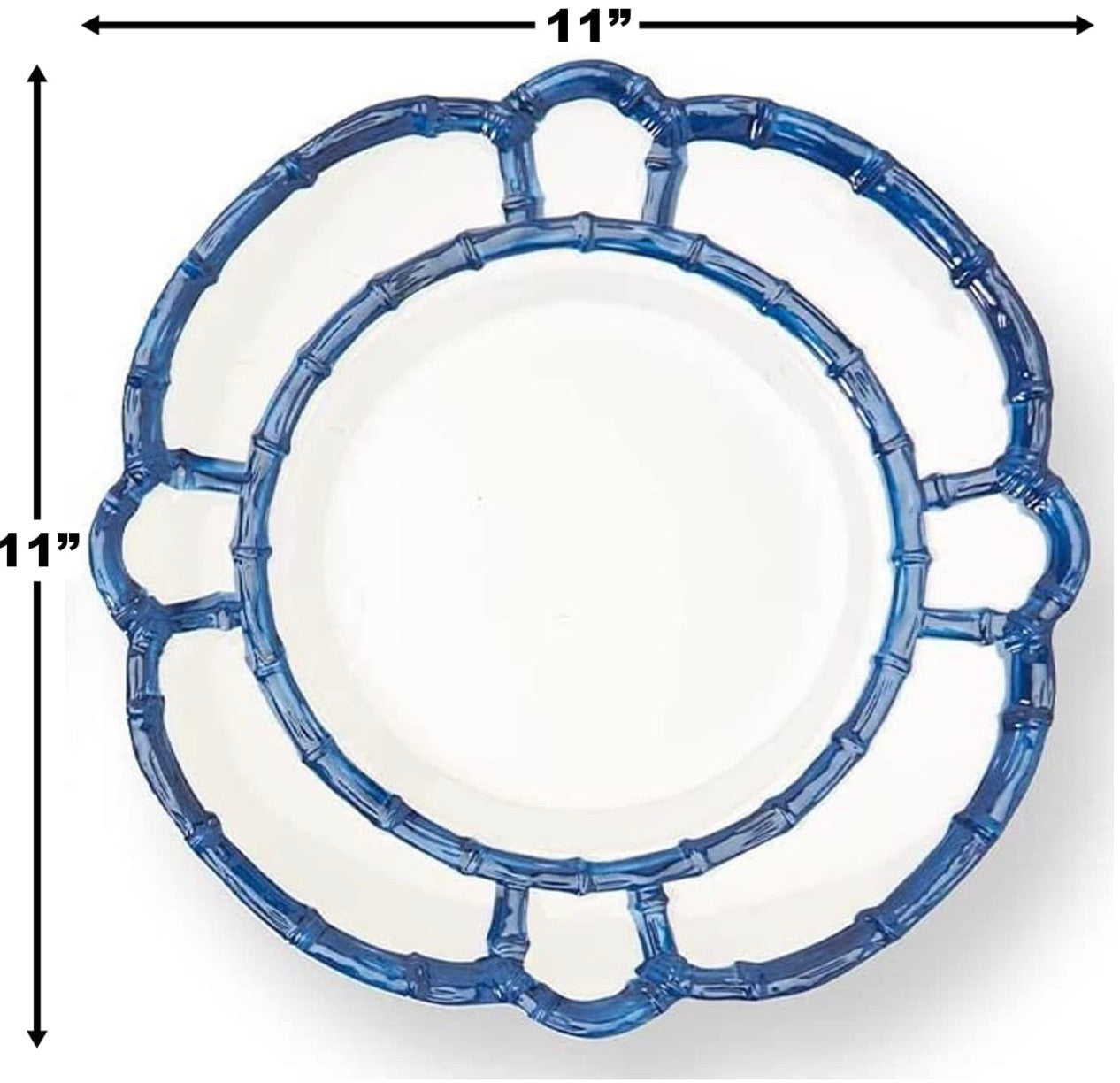 Blue Bamboo Melamine Dinner Plate measurements