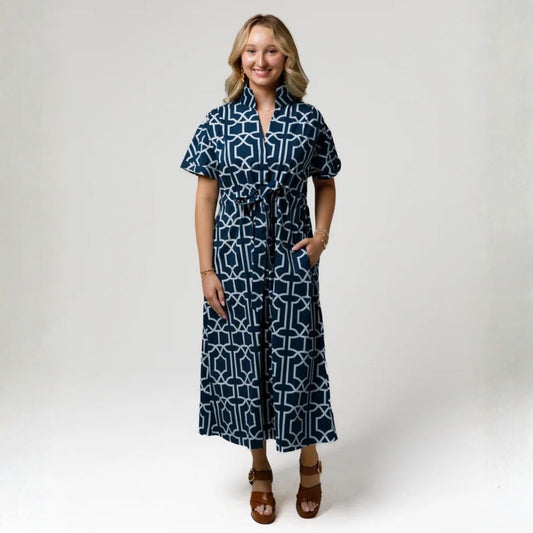 Bria Dress in Cove Navy