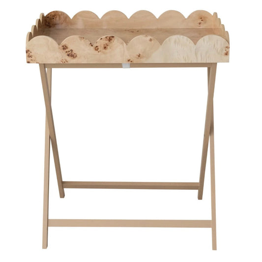 Burled Wood Folding Table