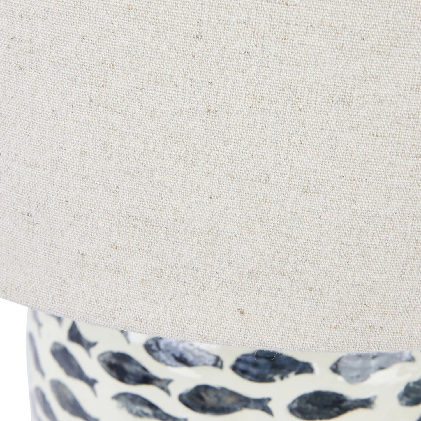 Capiz & Bamboo Table Lamp with Fish Pattern, close-up of base detail