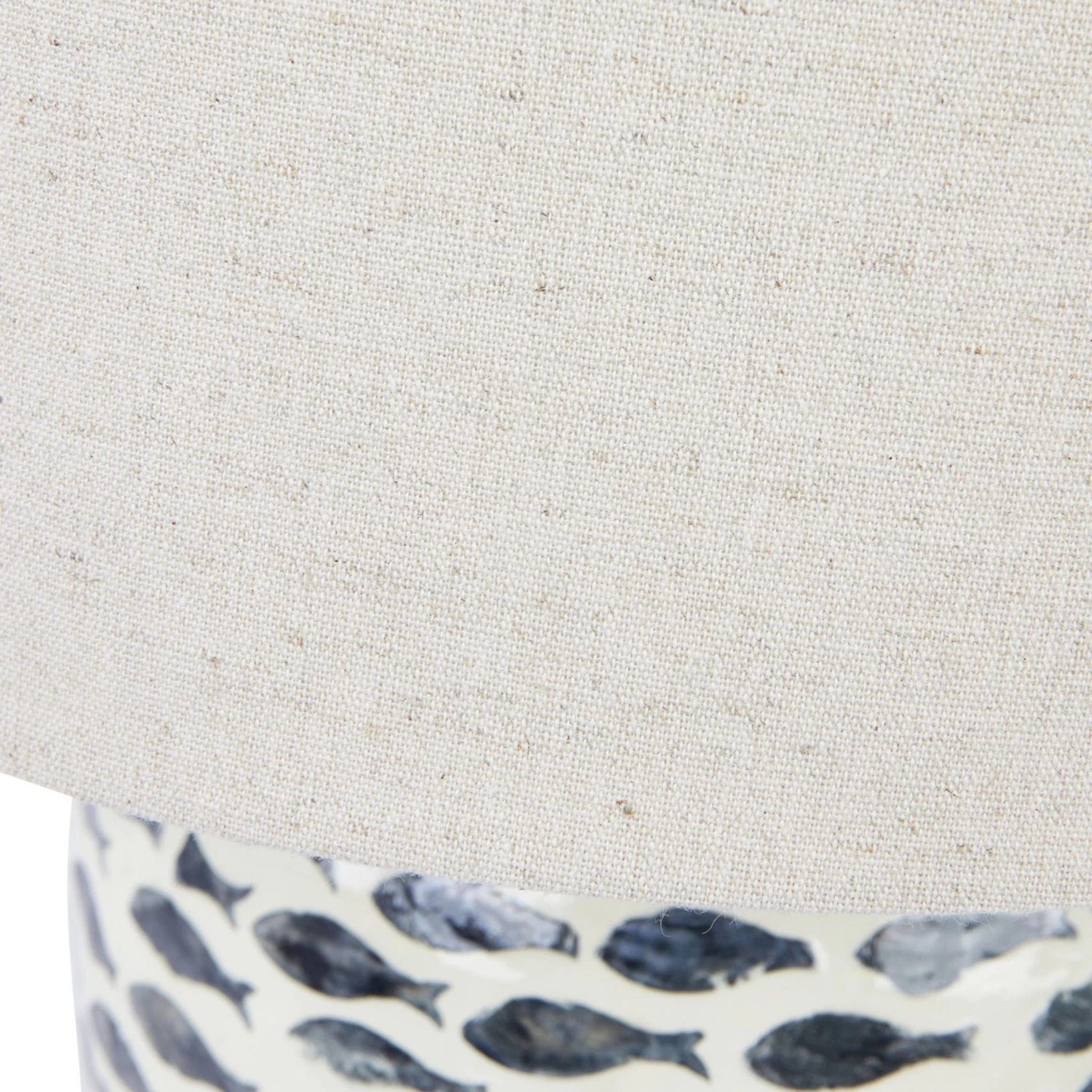 Capiz & Bamboo Table Lamp with Fish Pattern, close-up of base detail