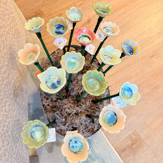 Handmade ceramic bee bath, alternate view