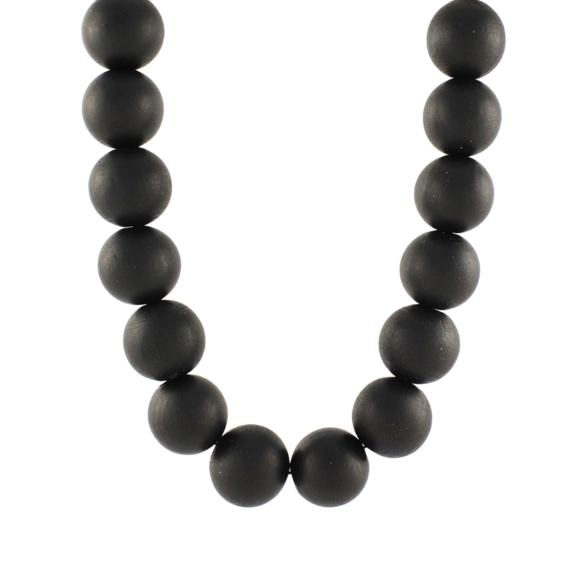 Chunky Bead Necklace in black oversized wood beads