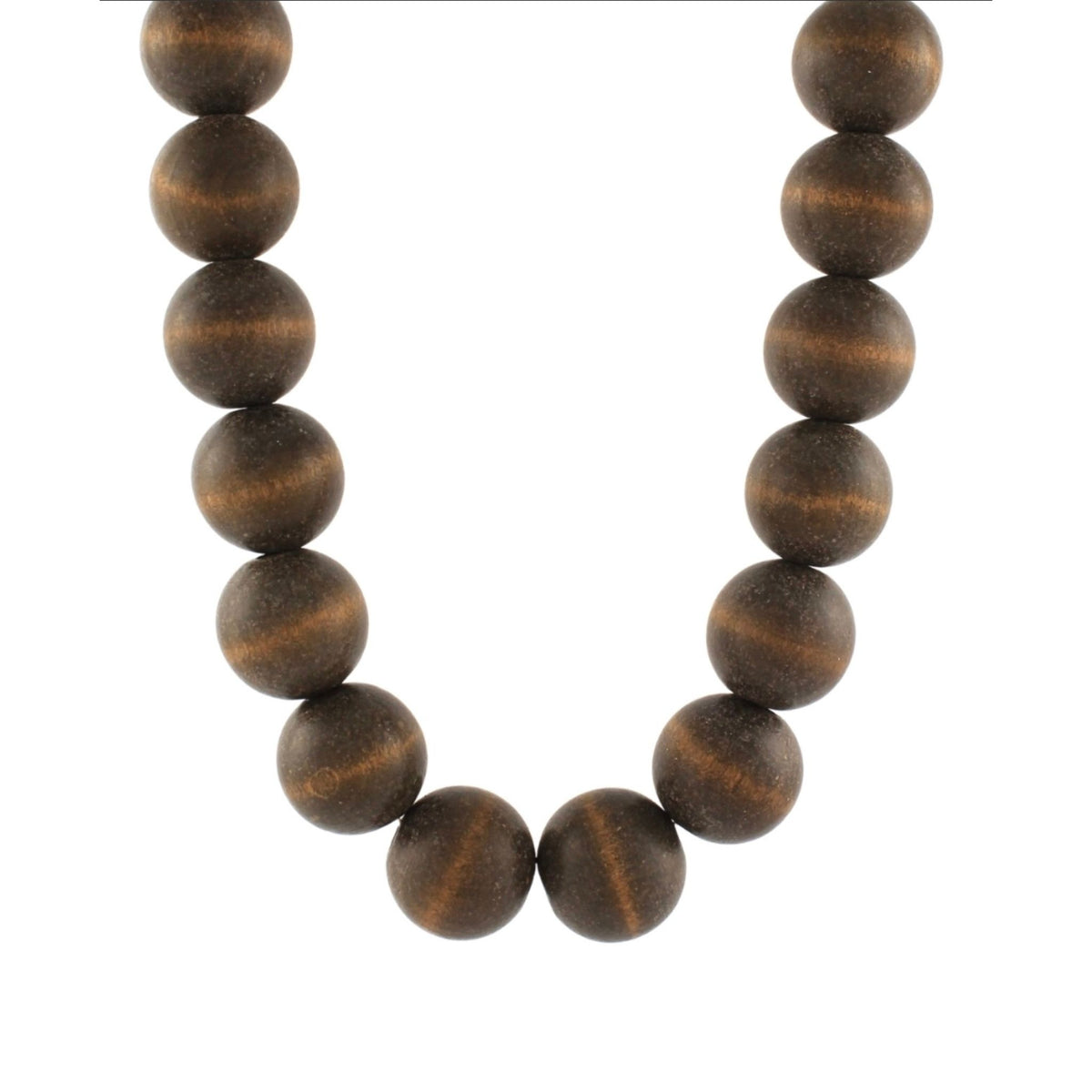 Chunky Bead Necklace in brown oversized wood beads