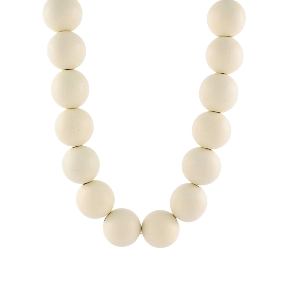 Chunky Bead Necklace in cream oversized wood beads
