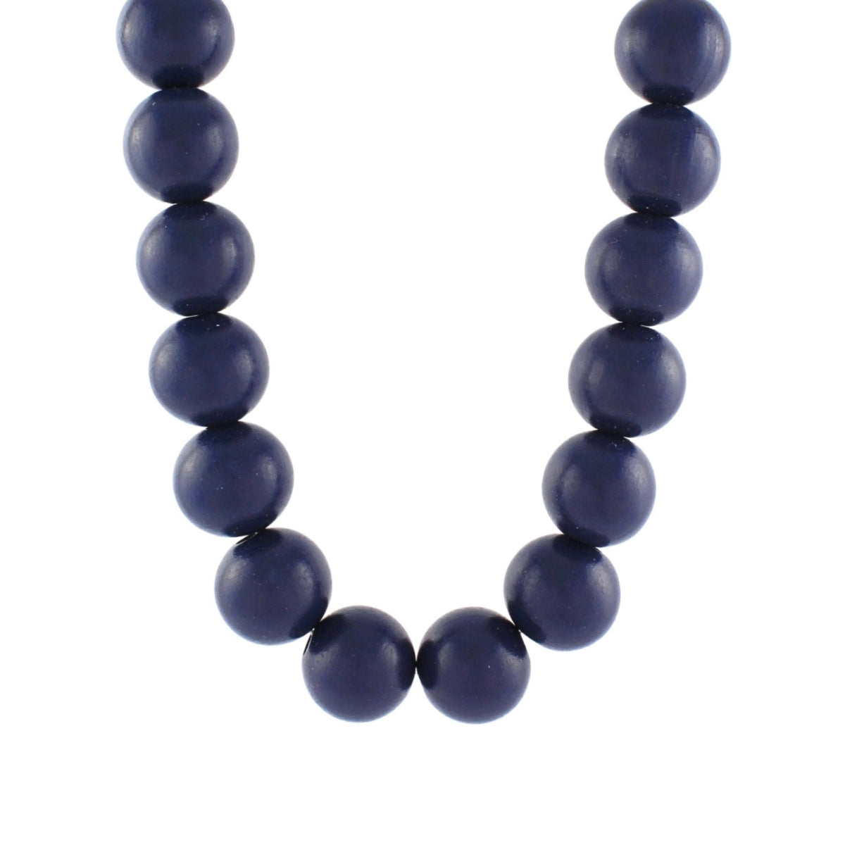 Chunky Bead Necklace in navy oversized wood beads